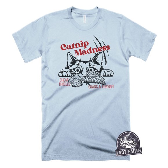 Catnip Madness Funny Cat Shirt Halloween Shirt Animal Shirts Reefer Madness - Picture 1 of 2